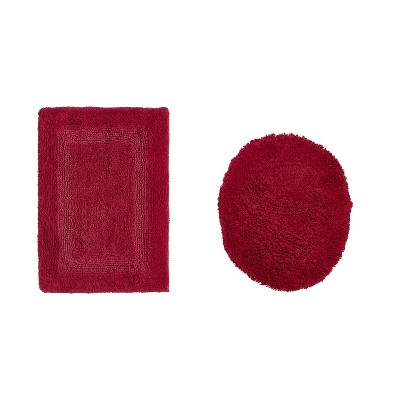 Lux Premium 100% Cotton Tufted Solid Reversible 2 PC Bath Rug Set – Ultra-Soft, Water-Absorbent, Durable, Machine Washable Bathroom Rug