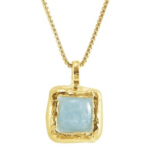 Silpada 'Mediterra' Natural Aquamarine Necklace in 14K Gold-Plated Sterling Silver, 16" + 2" - 1 of 4