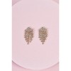 Slickblue Women's Drop Earrings, Small Gold Rhinestone Tassel Design with Box Chain Detail, 1" Length - 2 of 2