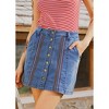 A Spring Fling Button Down A-Line Jean Skirt - 4 of 4