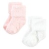 Hudson Baby Infant Girl Cozy Chenille Newborn and Terry Socks, Pink Heart - 3 of 4
