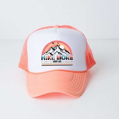 Simply Sage Market Hike More Worry Less Colorful Adult Foam Trucker Hat
