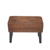 PAGED 17.3" Square Wooden Ottoman, Modern Leather Vanity Chair Footrest Stool, Entryway Shoe Bench for Living Room, Bedroom - 3 of 4