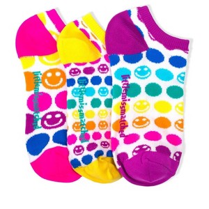LittleMissMatched Smiley Dot Liner Socks - 3 Socks - 1 of 2