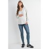 Hello Miz Women's V Neck Long Sleeve Front Pocket Maternity Sweatshirt Top - 4 of 4
