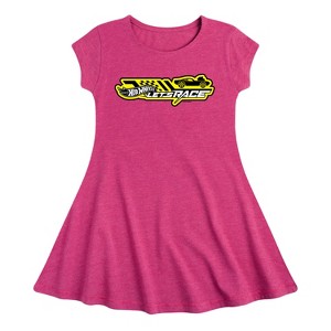 Girls' - Hot Wheels - Horizontal Chest Fit & Flair Cap Sleeve Graphic Dress - 1 of 3