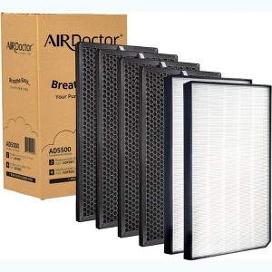 AIRDOCTOR AD5000 / AD5500 Genuine Filter Replacements - One Year Combo Pack Includes: Two (2) UltraHEPA Filters & Four (4) Carbon/Gas Trap/VOC Filters - 1 of 4