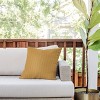18"x18" Deny Designs Little Arrow Design Co Vert Triple Dash Ochre Square Outdoor Throw Pillow Gold - 3 of 4