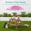 Best Choice Products Kids Wooden Picnic Table, Outdoor Activity Table w/ Adjustable Umbrella, Seats - 2 of 4