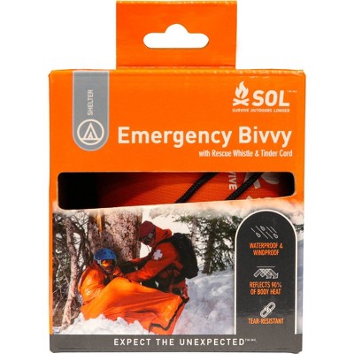 Survive Outdoors Longer Emergency Bivvy with Rescue Whistle 2pk - Orange