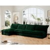 Upholstered Sectional Sofa, 4 Seater Armless Sectional Sofa with Reversible Ottoman, Sectional Sofas with Corduroy Fabric-Cuddlewood - 2 of 4