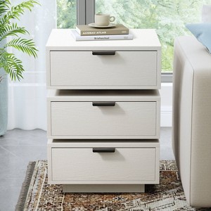 WOWLIVE 3 Drawer Nightstand with Rotating Drawers, Modern Wood Bedside Table for Bedroom Living Room, Small Dresser - 1 of 4