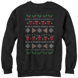Women's Lost Gods Ugly Christmas Pong Sweatshirt - 1 of 3