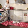 Christmas Tree Striped Floor Mat Set – Holiday Decor. Washable, Soft, Thin, Non-Shedding; 2-Piece Xmas Decor for Living Room & Kitchen - 4 of 4