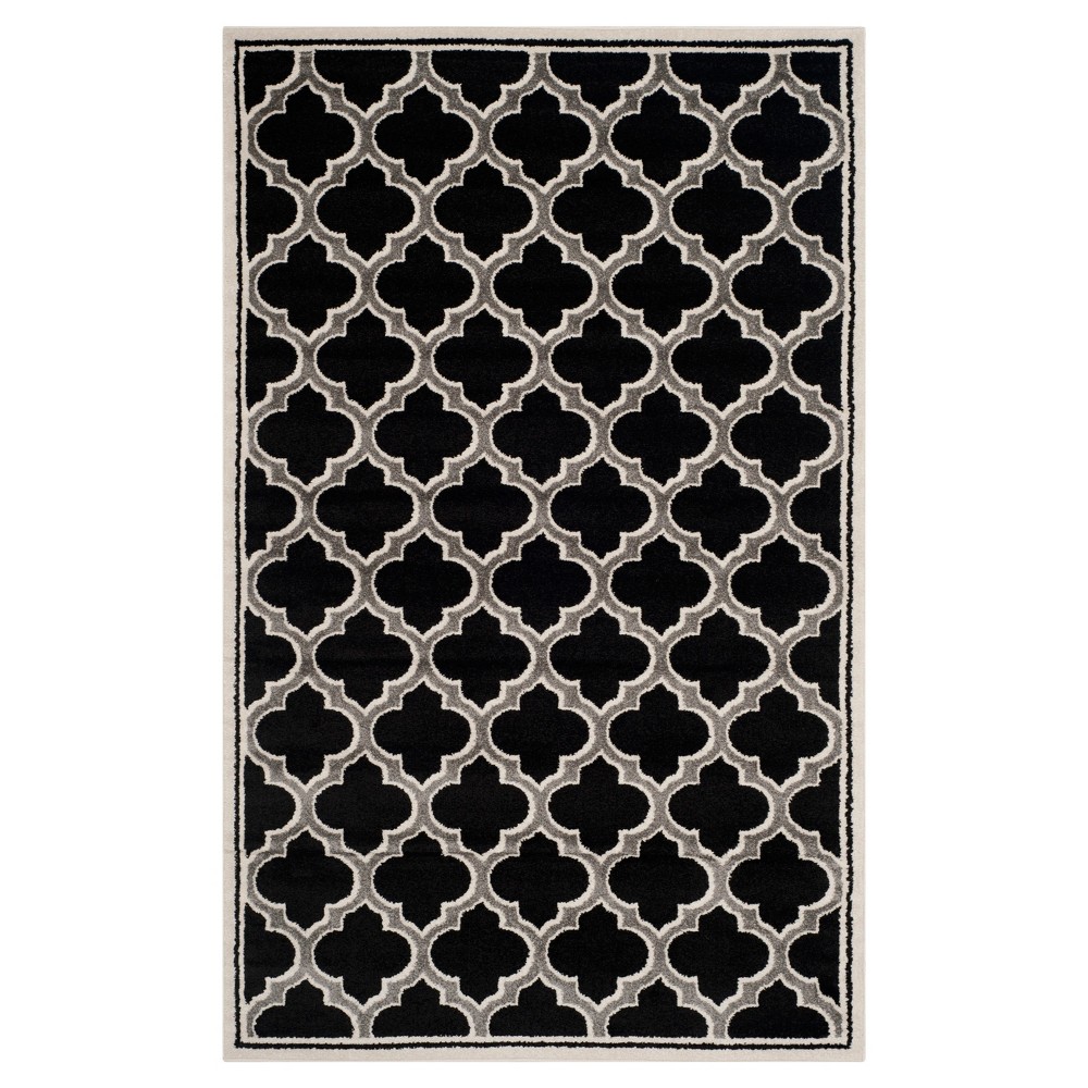 4'x6' Coco Loomed Rug Anthracite/Ivory - Safavieh