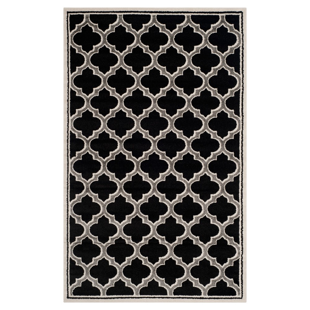 4'x6' Coco Loomed Rug Anthracite/Ivory - Safavieh