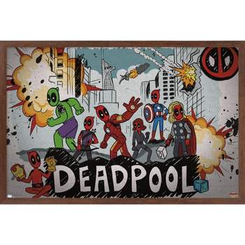 Trends International Marvel Deadpool & Wolverine - Avengers Framed Wall Poster Prints