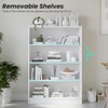 GlasFlength Decorative Bookshelf, Spacious Space and Adjustable Shelf, Open Bookshelves for Bedroom, Living Room, Home Office，White，33"*11.6"*48" - 4 of 4
