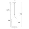 LNC Erufokoorig 1-Light 6.1" Modern Cylinder Mini Pendant Lighting, Matte Black and Seeded Glass - 3 of 4