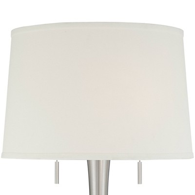 Karl 63" Brushed Nickel Floor Lamp with White Drum Shade