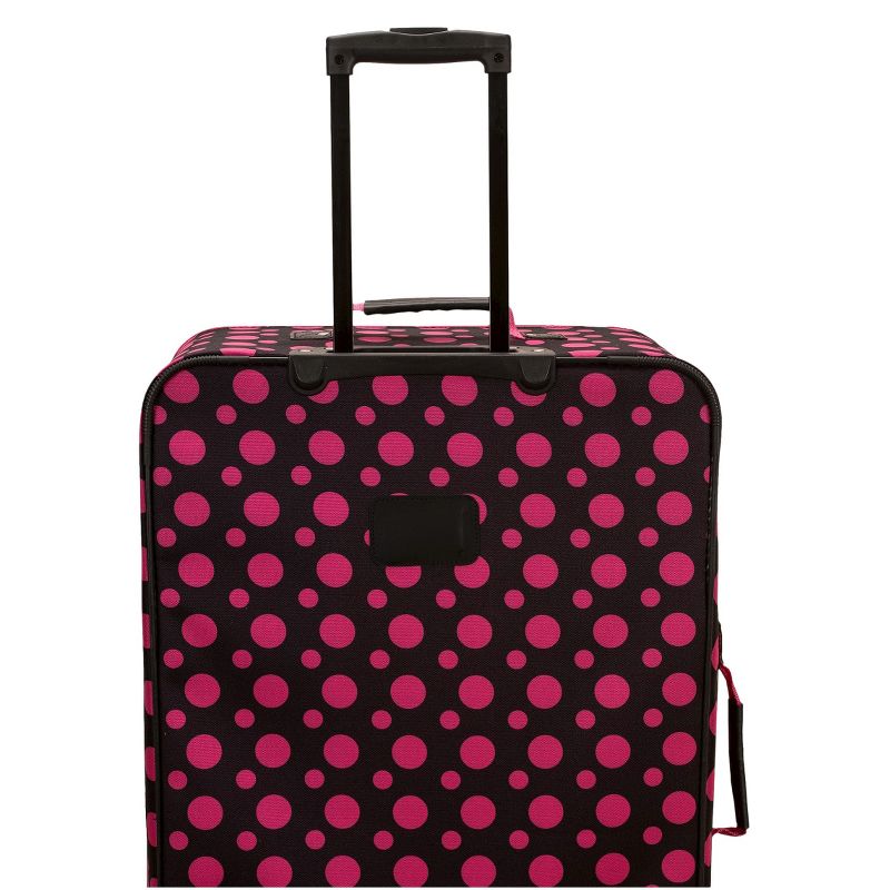 Rockland 4pc Expandable Softside Checked Luggage Set - Black Pink Dot, 3 of 6