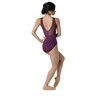 Women's Leotard Danz N Motion 22108A Floral Mesh Low Back Black Purple Royal Blue - 3 of 4