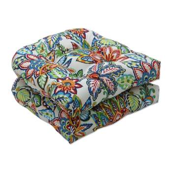 2pc 19" x 19" Outdoor/Indoor Seat Cushion Copeland Fiesta Blue - Pillow Perfect