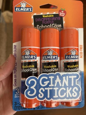 Elmer's Giant Glue Stick (3 Pack) 2.31 oz Washable Disappearing Purple