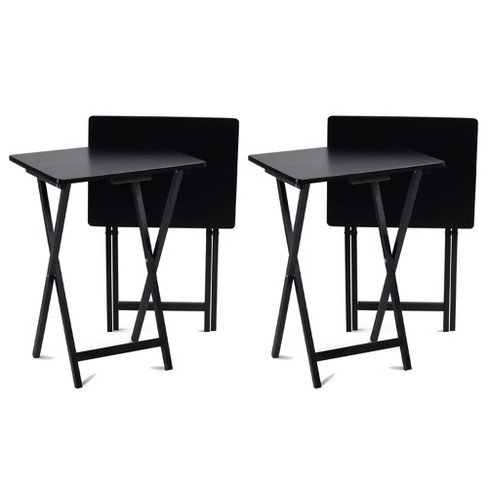 5pc Folding Table Set Black - Plastic Dev Group : Target