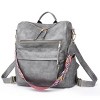 INFURNIC Women's Backpacks Convertible PU Leather Casual Shoulder Bag with Multiple Pockets and Adjustable Straps, Grey, 13"*6"*14" - 4 of 4