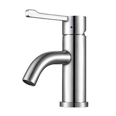 ALFI Waterhaus Solid Stainless Steel, single hole, extended single lever lavatory faucet