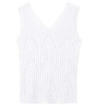 WhizMax Womens V Neck Sleeveless Sweaters Vest Casual Knit Pullover Tank Tops Summer Cami Shirt