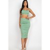 Slickblue Cut-Out Tie Side Crop Top & Ruched Midi Skirt Set - Spaghetti Strap 2-Piece Outfit for Women, Color & Size Options - 3 of 4