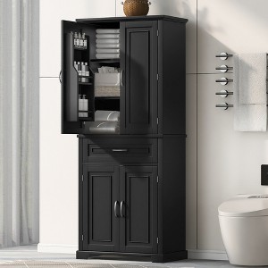 Whisen Bathroom Storage Cabinet with Doors, Adjustable Shelf and Drawer - 1 of 4