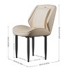 2 x Dining Chairs Upholstered PU Leather Wide Back Armless Side Dining Chairs - 3 of 4