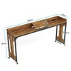 Vynxaria Height Adjustable Overbed Table (35.4”-43.3”), 70.86”x15.74” Spacious Top, 5-Level Tilt Board, Built-in Charging Station - 2 of 4