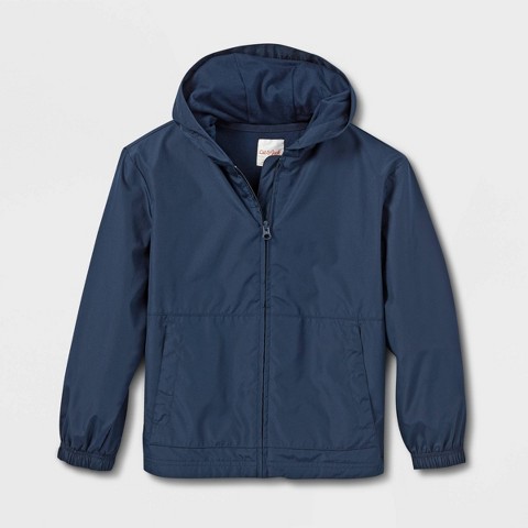 Детские куртки Cat & Jack Kids' Windbreaker Uniform Jacket - Cat & Jack™ Navy L: Water-Resistant, Hooded, Kangaroo Pocket