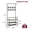 Hall Tree with Shoe Bench, Coat Rack Storage Bench with 4-in-1 Shelf and 8 Hooks, Entryway Organizer for Hallway, Bedroom - 3 of 4