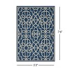 GDFStudio Cloverleaf Indoor/Outdoor Geometric 5' x 8' Area Rug, Navy/Ivory - 3 of 4
