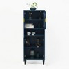 Lirago Blue Tall Bookcase with 4 Glass Doors Adjustable Storage Cabinet apply to Kitchen or Living Room or Dining Room 23.62"Dx13.78"Wx63"H - 3 of 4