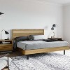LuxenHome Oak Finish Wood with Natural Rattan Top Panel Headboard, King Brown - 4 of 4