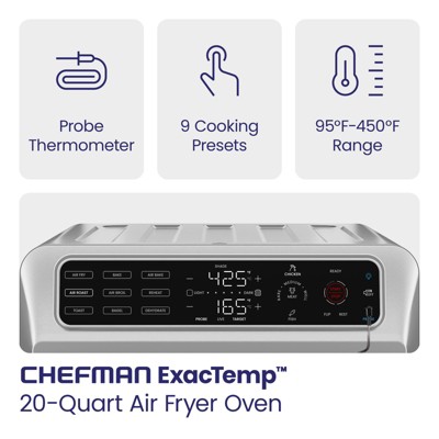 Chefman Stainless Steel 12-in-1 Electric Air Fryer Oven with Touch Control