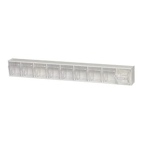 Quantum Storage Systems Tip Out Bin, (9) Compartment, Handle With Label Slot, Opens To A 45° Angle, - 1 of 1