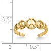 Black Bow Jewelry Peace Sign Toe Ring in 14 Karat Gold - 3 of 4