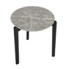 24 Inch Round Coffee Table, Modern And Stylish Small Coffee Table, Imitation Marble Tabletop With Wood Legs - 2 of 3