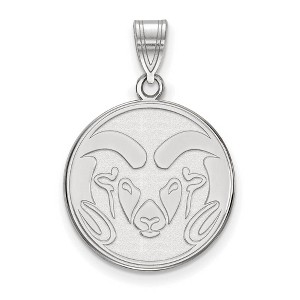 Black Bow Jewelry 14k White Gold Colorado State Rams NCAA Large Pendant - 1 of 3