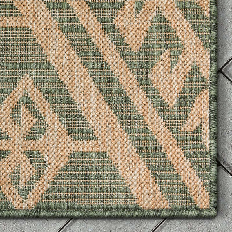 Well Woven Cascade Indoor OutdoorFlat Weave Pile Diamond Medallion Area Rug, 6 of 10