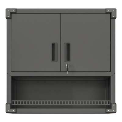 Vynxaria Utility Storage Cabinets - Wall-Mounted Tool Organizer with Locking Doors, Drawer, 31.5"W x 30.3"H x 11.8"D