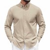 COOFANDY Mens Long Sleeve Button Down Shirt Casual Untucked Shirts for Men Oxford Dress Shirts - 3 of 4