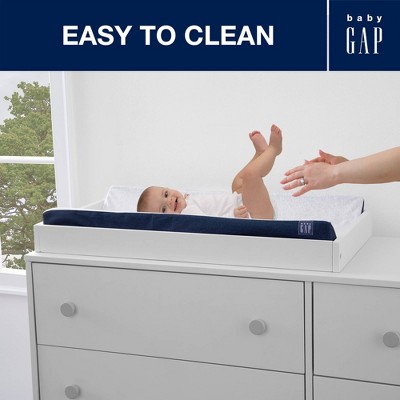 Navy and Gray Contoured Changing Pad with Cooling Cover